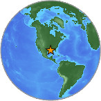 Small globe showing earthquake