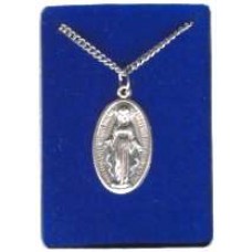 Miraculous Medal w/24 stainless steel chain